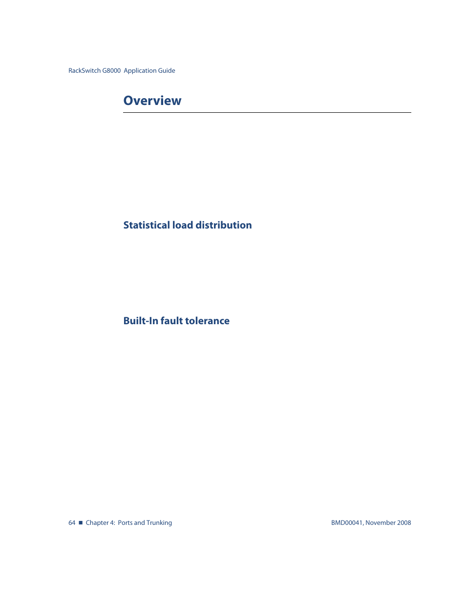 Overview, Statistical load distribution, Built-in fault tolerance | Overview 64 | Blade ICE G8000 User Manual | Page 64 / 145