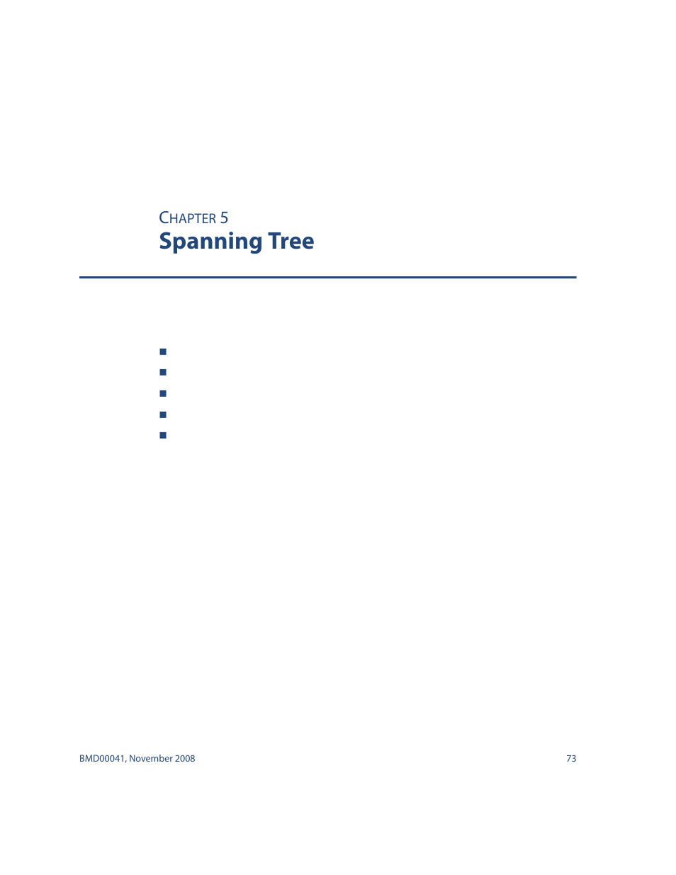 Spanning tree, Chapter 5: spanning tree 73, Chapter 5, “spanning tree | Blade ICE G8000 User Manual | Page 73 / 145