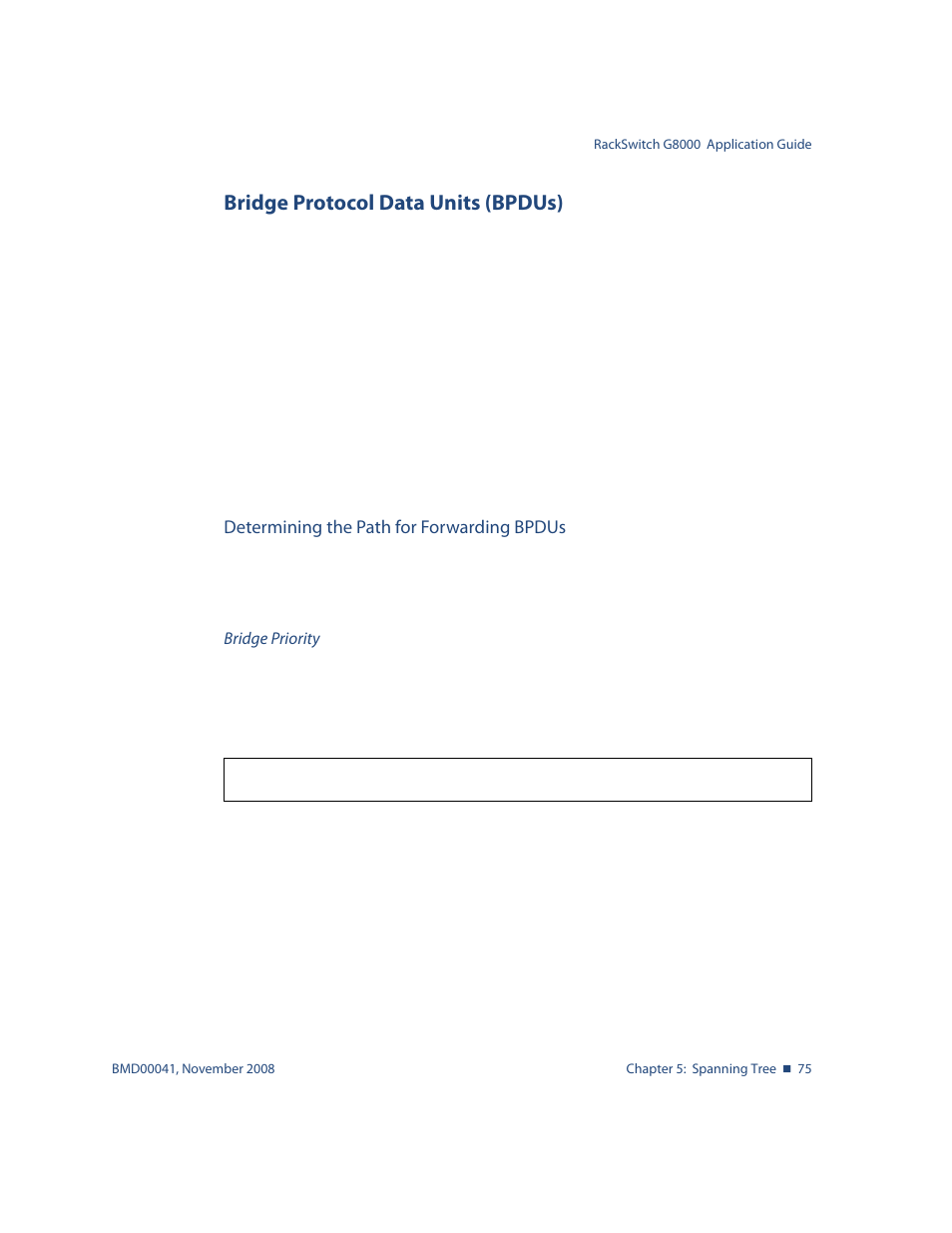 Bridge protocol data units (bpdus), Determining the path for forwarding bpdus, Bridge protocol data units (bpdus) 75 | Blade ICE G8000 User Manual | Page 75 / 145