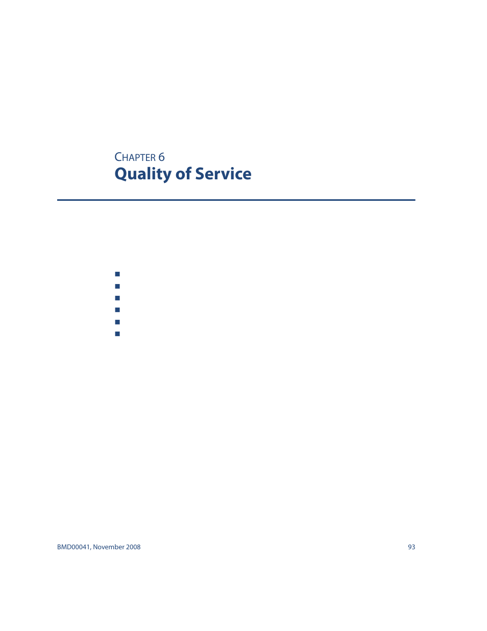 Quality of service, Chapter 6: quality of service 93, Chapter 6, “quality of service | Blade ICE G8000 User Manual | Page 93 / 145