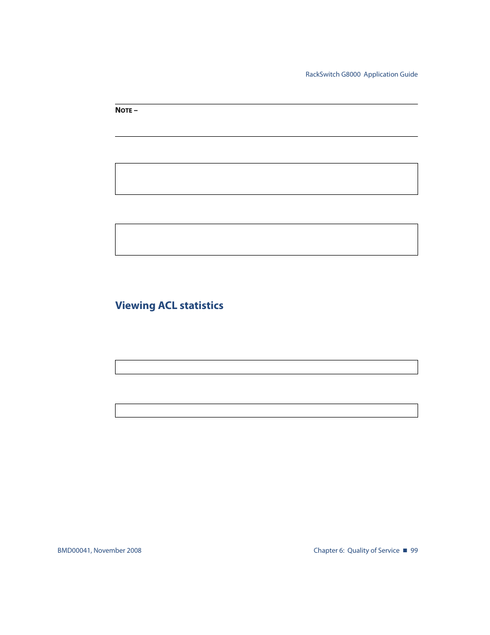 Viewing acl statistics, Viewing acl statistics 99 | Blade ICE G8000 User Manual | Page 99 / 145