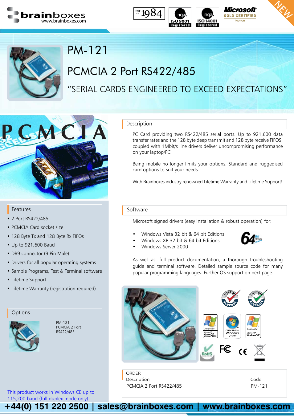 Brainboxes PM-121 User Manual | 2 pages