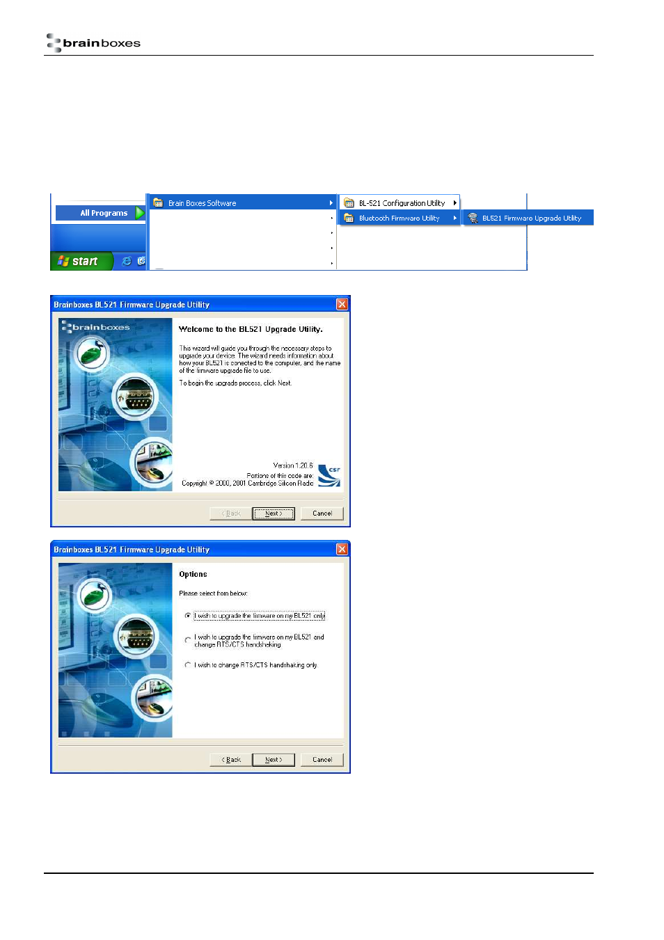 Upgrading your device | Brainboxes RS232 User Manual | Page 26 / 41