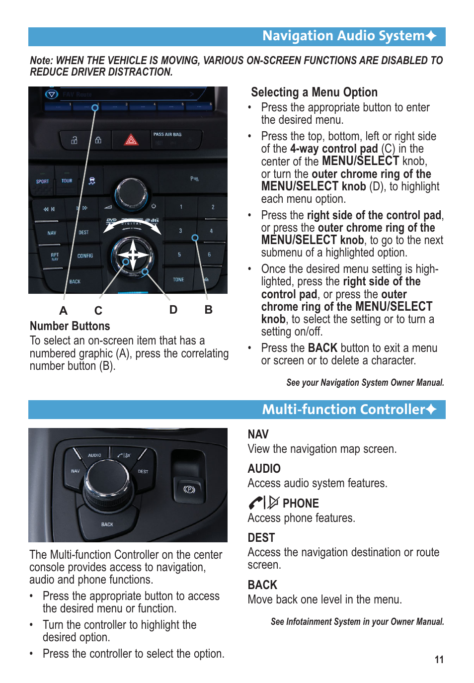 Navigation audio system, Multi-function controller | Buick 2011 Regal User Manual | Page 11 / 16