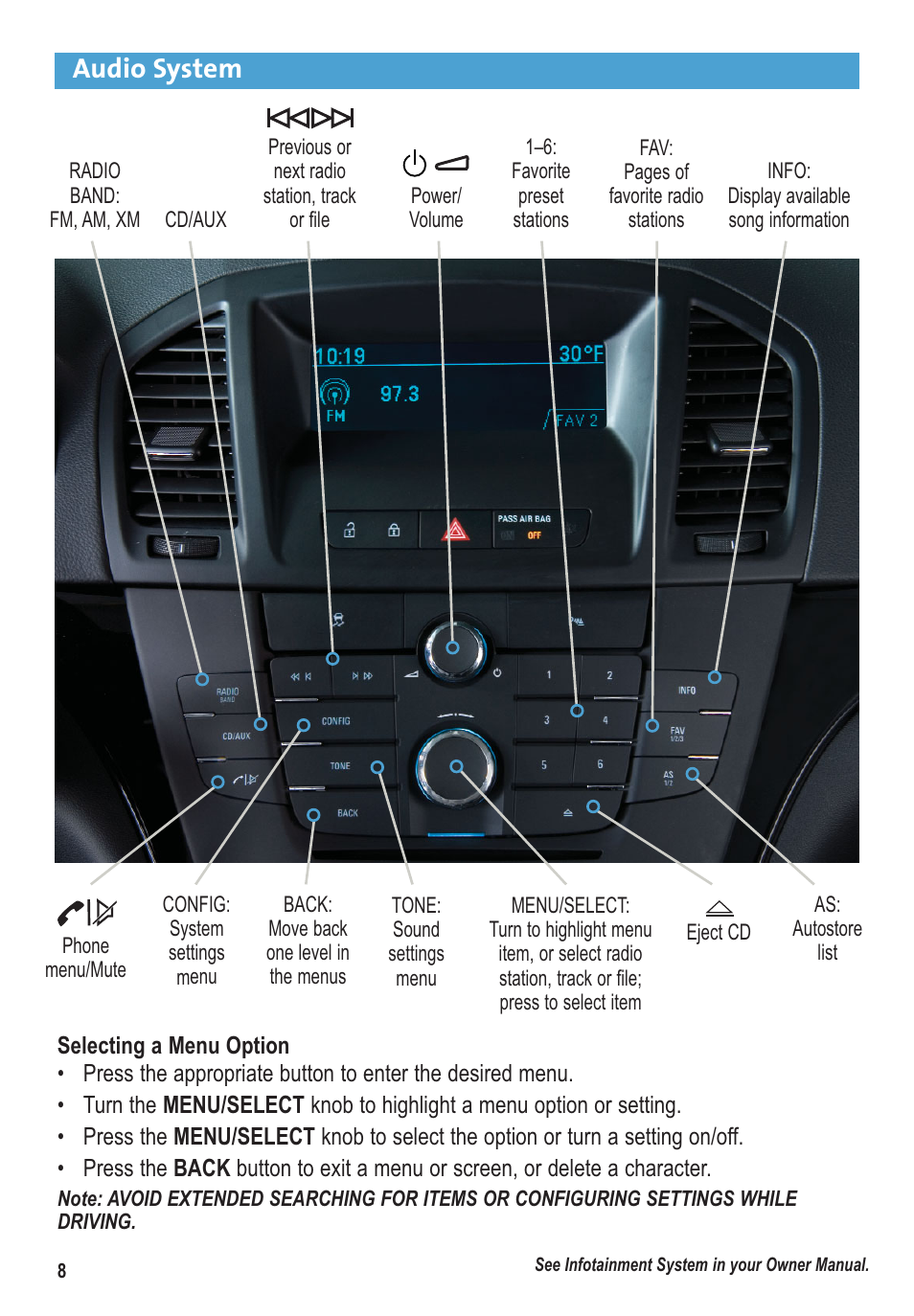 Audio system | Buick 2011 Regal User Manual | Page 8 / 16