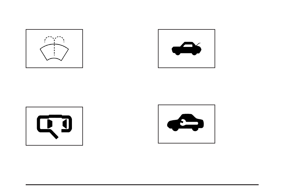 Low washer fluid warning light, Door ajar light, Trunk ajar light | Service vehicle soon light | Buick 2009 Enclave User Manual | Page 167 / 428