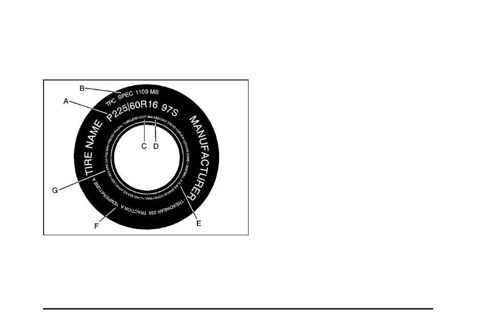 Tire sidewall labeling, Tire sidewall labeling -55 | Buick 2009 Enclave User Manual | Page 325 / 428