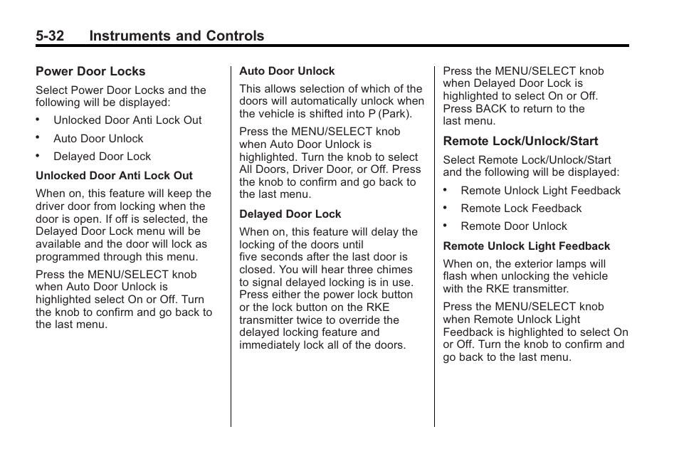 32 instruments and controls | Buick 2011 Regal User Manual | Page 134 / 360