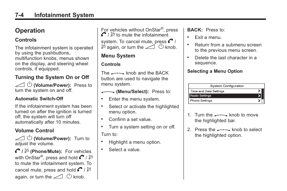 Operation, Operation -4, Extended periods | 4 infotainment system | Buick 2011 Regal User Manual | Page 146 / 360