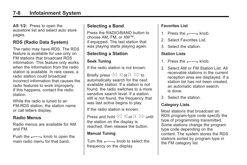 8 infotainment system | Buick 2011 Regal User Manual | Page 150 / 360