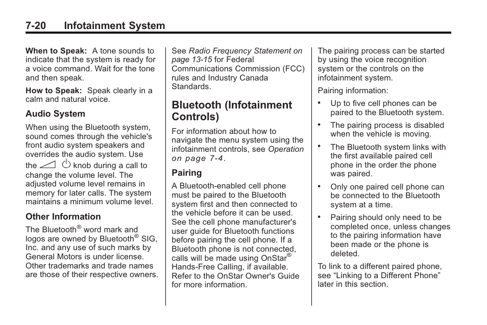 Bluetooth (infotainment controls), Bluetooth (infotainment, Controls) -20 | Set up the tone, 20 infotainment system | Buick 2011 Regal User Manual | Page 162 / 360