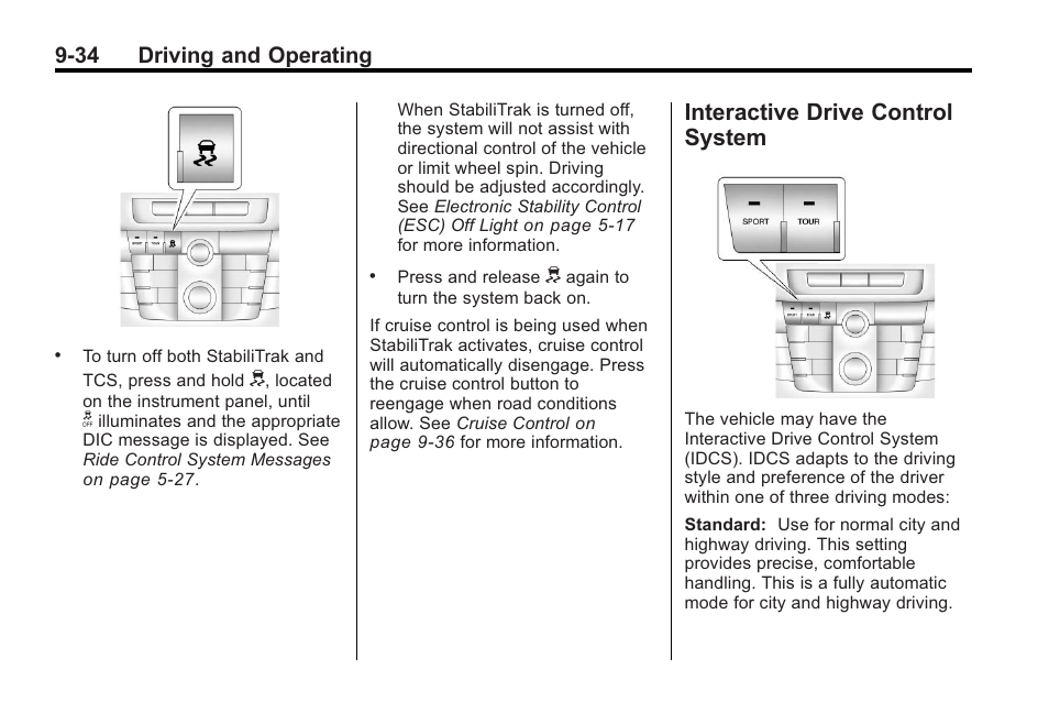 Interactive drive control system, Interactive drive control, System -34 | 34 driving and operating | Buick 2011 Regal User Manual | Page 222 / 360