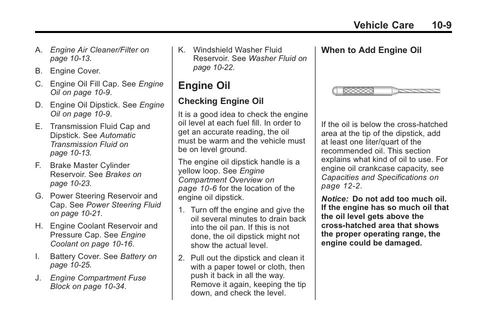 Engine oil, Engine oil -9, Replacement | Engine, Vehicle care 10-9 | Buick 2011 Regal User Manual | Page 245 / 360