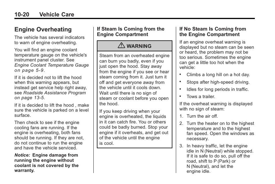 Engine overheating, Engine overheating -20, Headlamps | 20 vehicle care | Buick 2011 Regal User Manual | Page 256 / 360