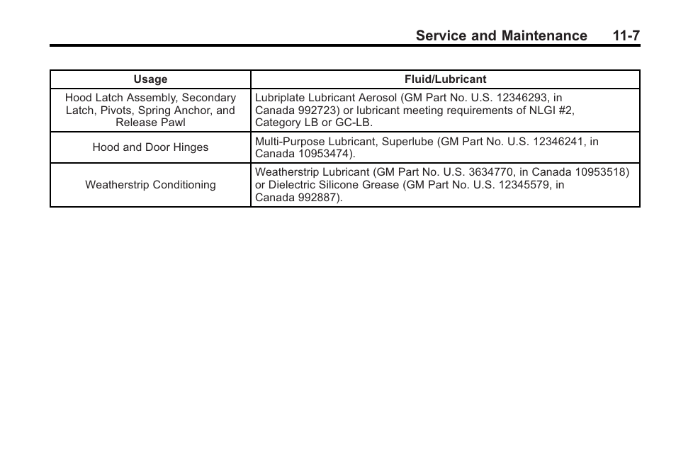 Service and maintenance 11-7 | Buick 2011 Regal User Manual | Page 323 / 360