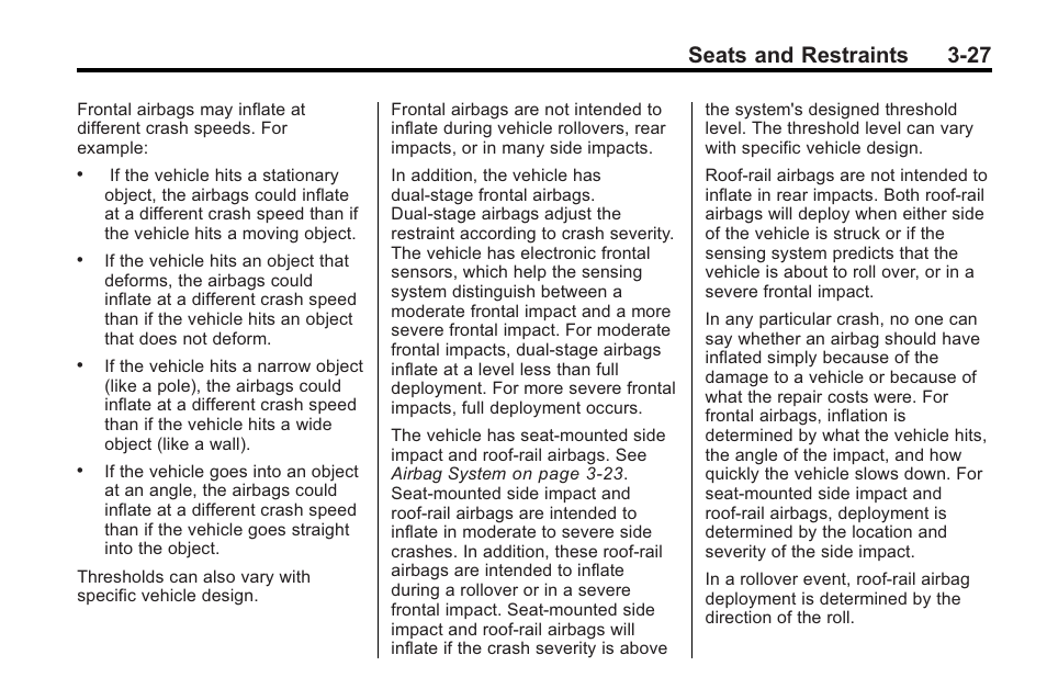 Seats and restraints 3-27 | Buick 2011 Regal User Manual | Page 69 / 360