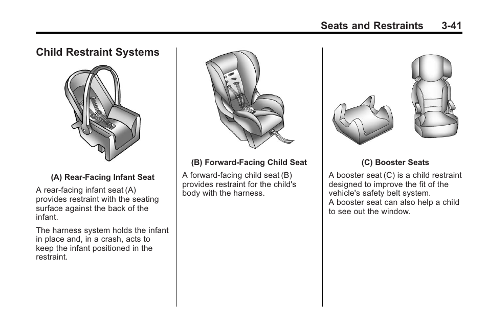 Child restraint systems, Child restraint systems -41 | Buick 2011 Regal User Manual | Page 83 / 360