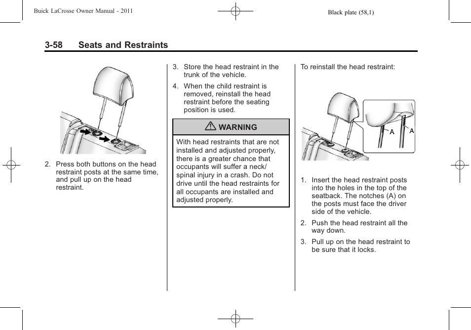 Buick 2011 Lacrosse User Manual | Page 110 / 446