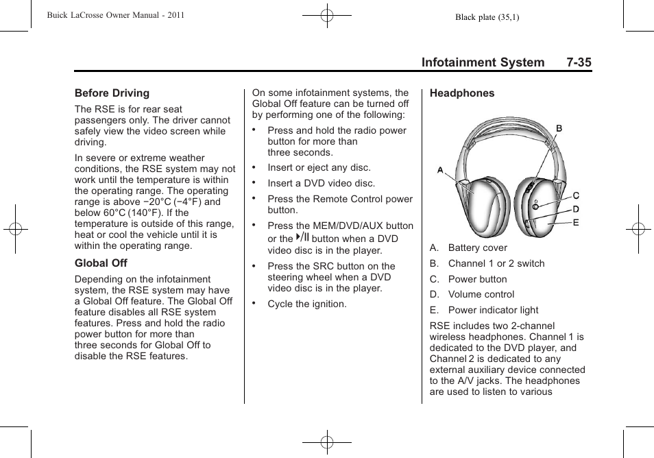 Infotainment system 7-35 | Buick 2011 Lacrosse User Manual | Page 207 / 446