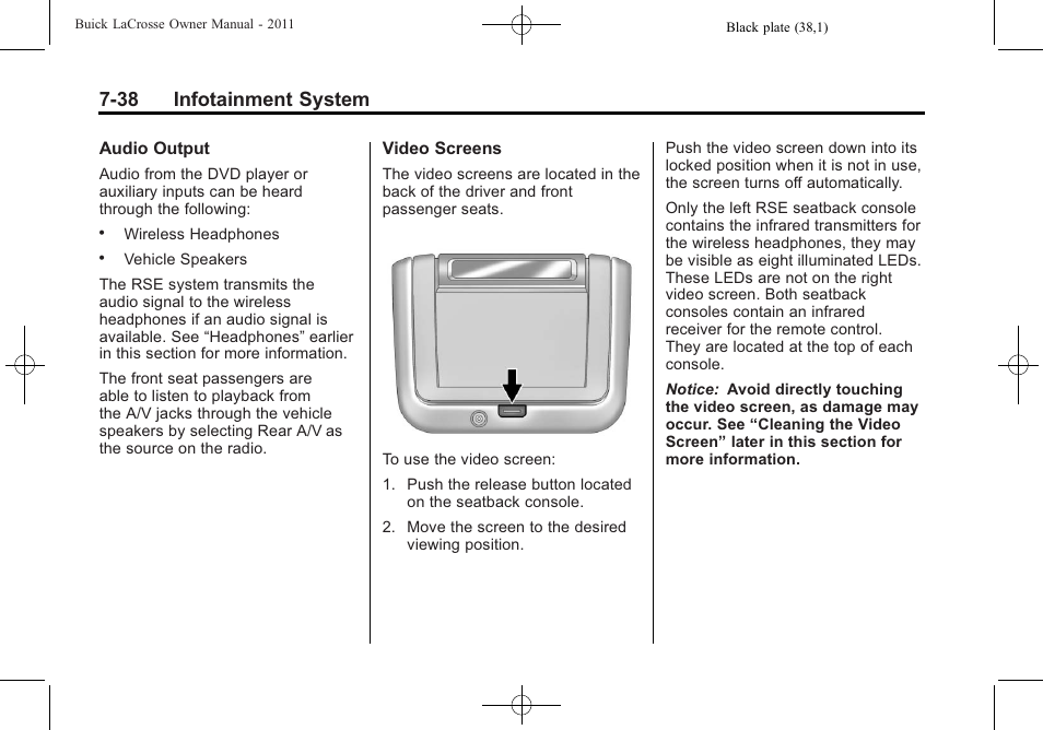 38 infotainment system | Buick 2011 Lacrosse User Manual | Page 210 / 446