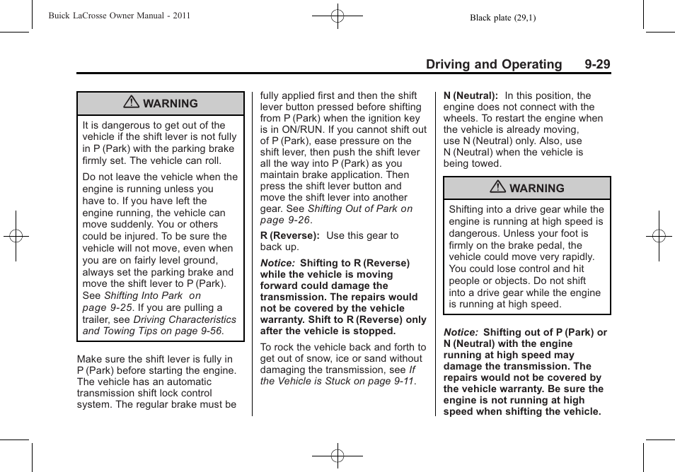 Buick 2011 Lacrosse User Manual | Page 267 / 446