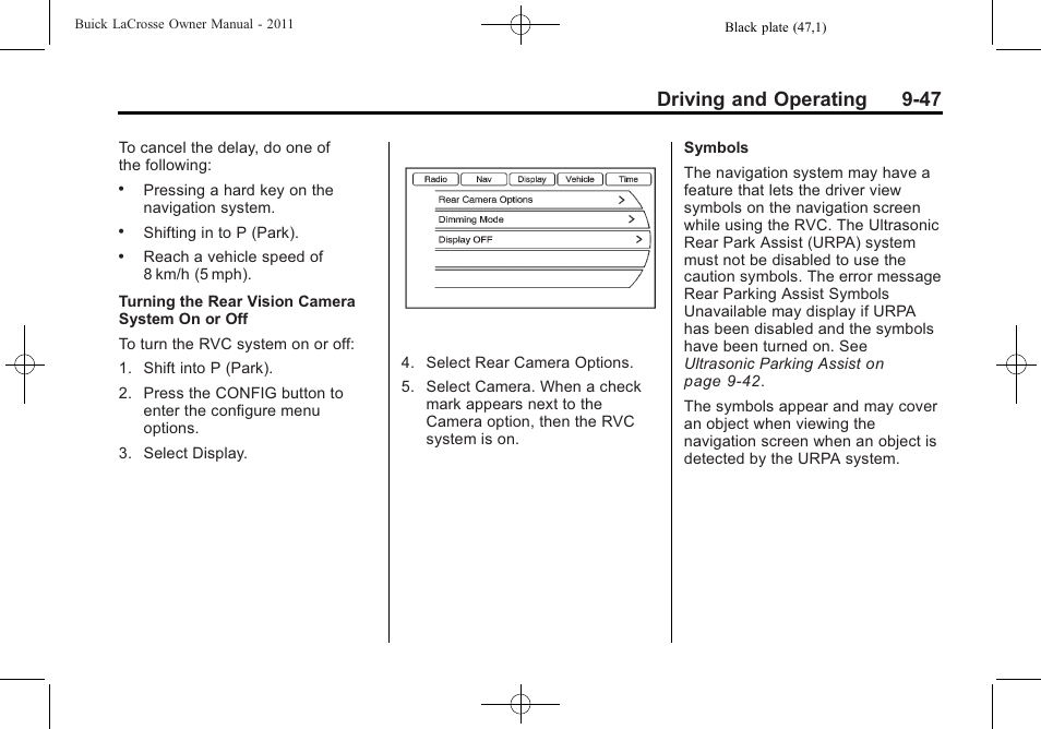 Driving and operating 9-47 | Buick 2011 Lacrosse User Manual | Page 285 / 446