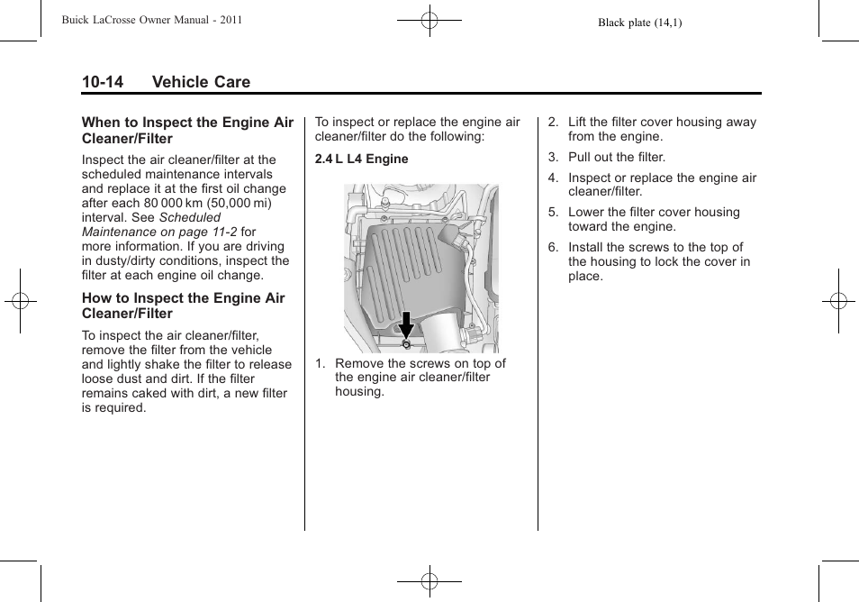 14 vehicle care | Buick 2011 Lacrosse User Manual | Page 314 / 446