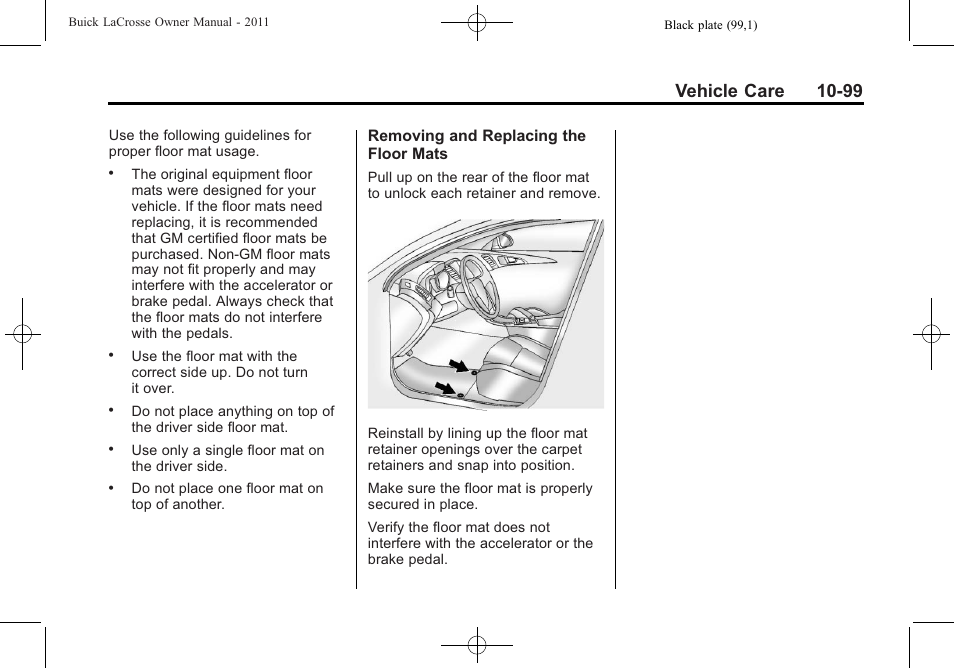 Vehicle care 10-99 | Buick 2011 Lacrosse User Manual | Page 399 / 446