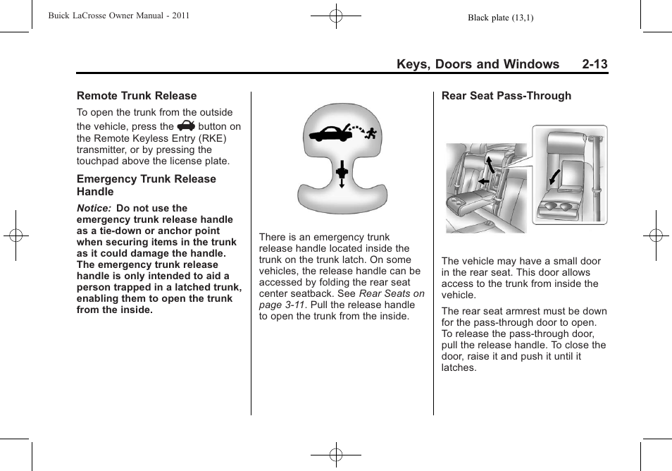 Buick 2011 Lacrosse User Manual | Page 43 / 446