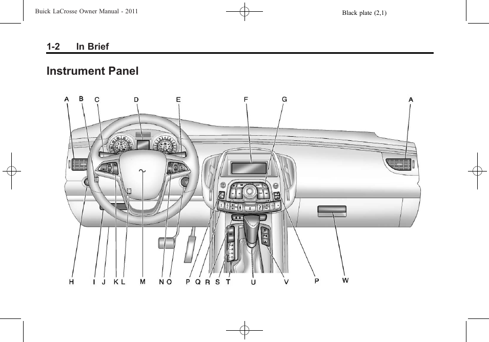 Instrument panel, Instrument panel -2 | Buick 2011 Lacrosse User Manual | Page 8 / 446