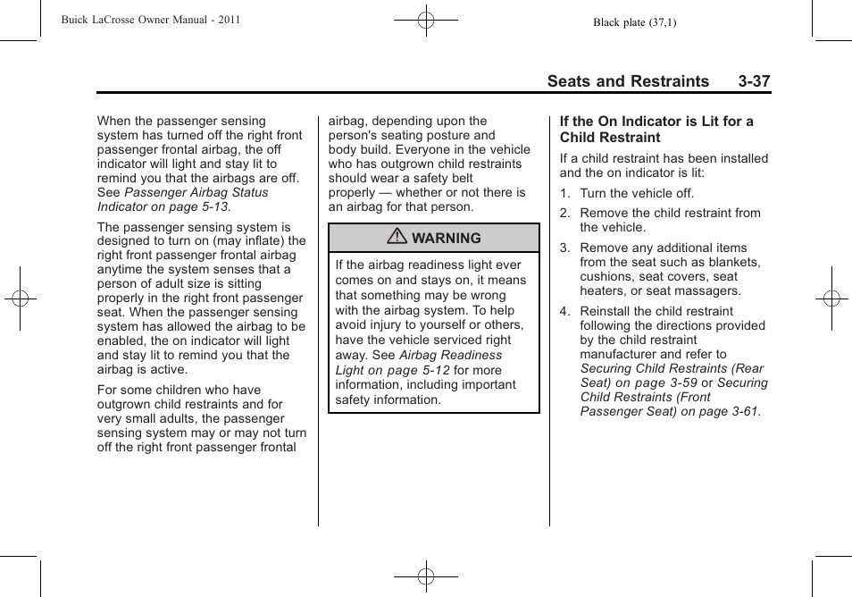 Buick 2011 Lacrosse User Manual | Page 89 / 446