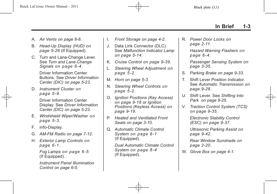 Buick 2011 Lacrosse User Manual | Page 9 / 446