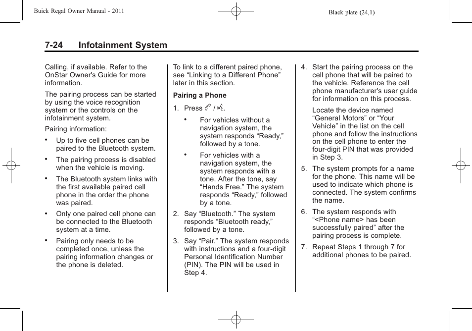 24 infotainment system | Buick REGAL 2011 User Manual | Page 174 / 368