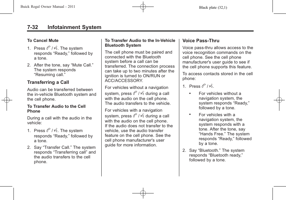 Buick REGAL 2011 User Manual | Page 182 / 368