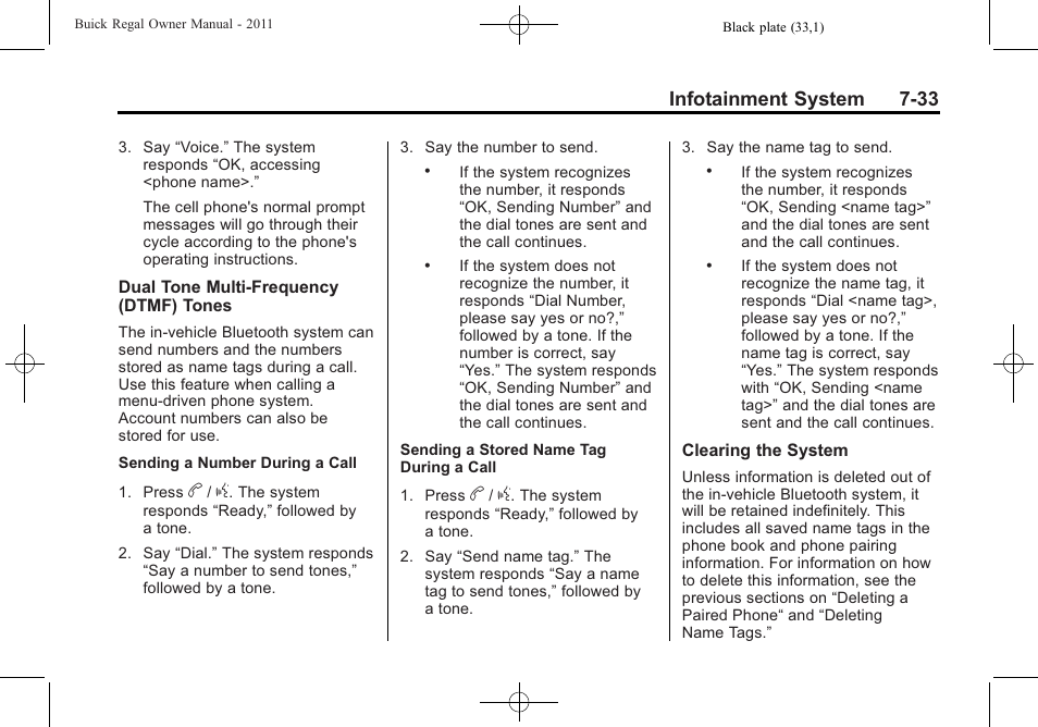 Infotainment system 7-33 | Buick REGAL 2011 User Manual | Page 183 / 368