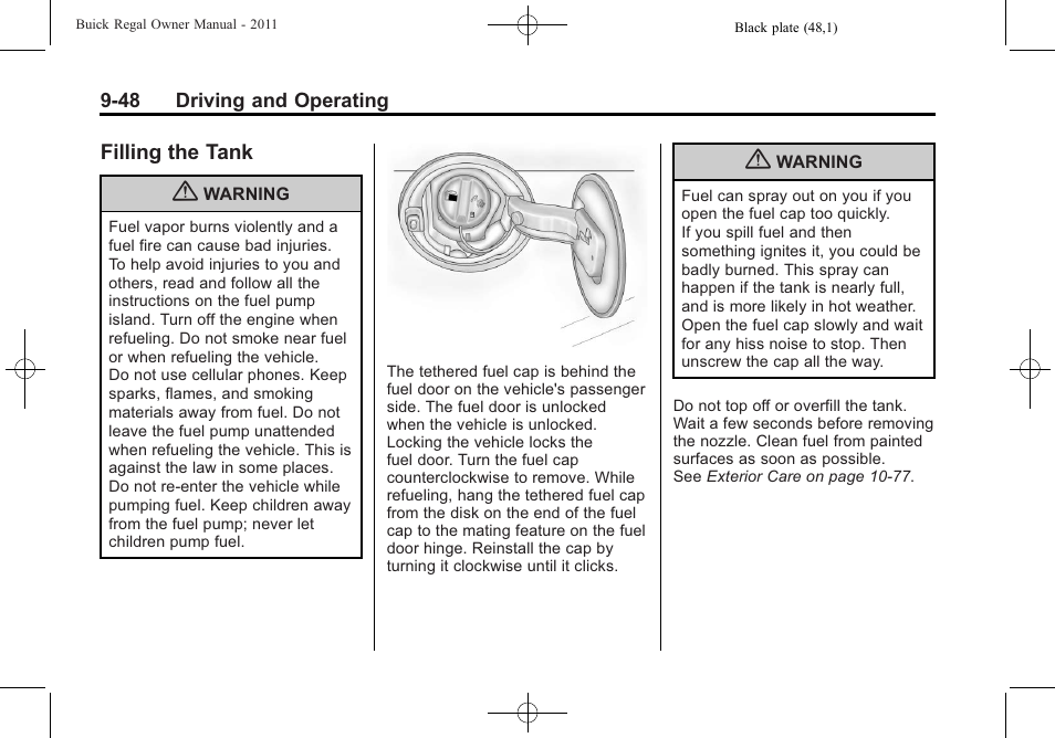 Filling the tank, Filling the tank -48 | Buick REGAL 2011 User Manual | Page 238 / 368