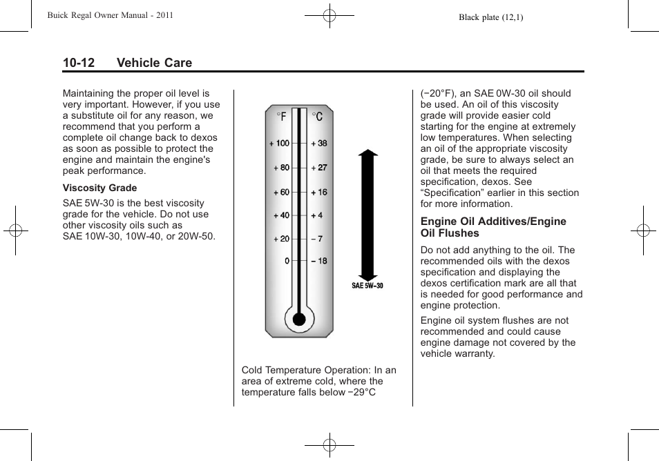 12 vehicle care | Buick REGAL 2011 User Manual | Page 252 / 368