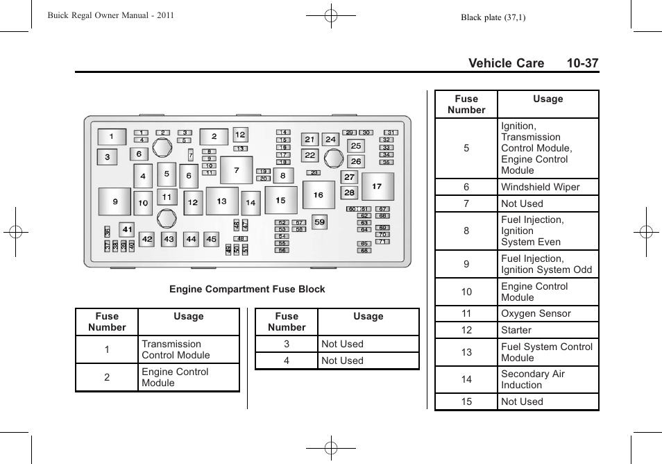 Vehicle care 10-37 | Buick REGAL 2011 User Manual | Page 277 / 368