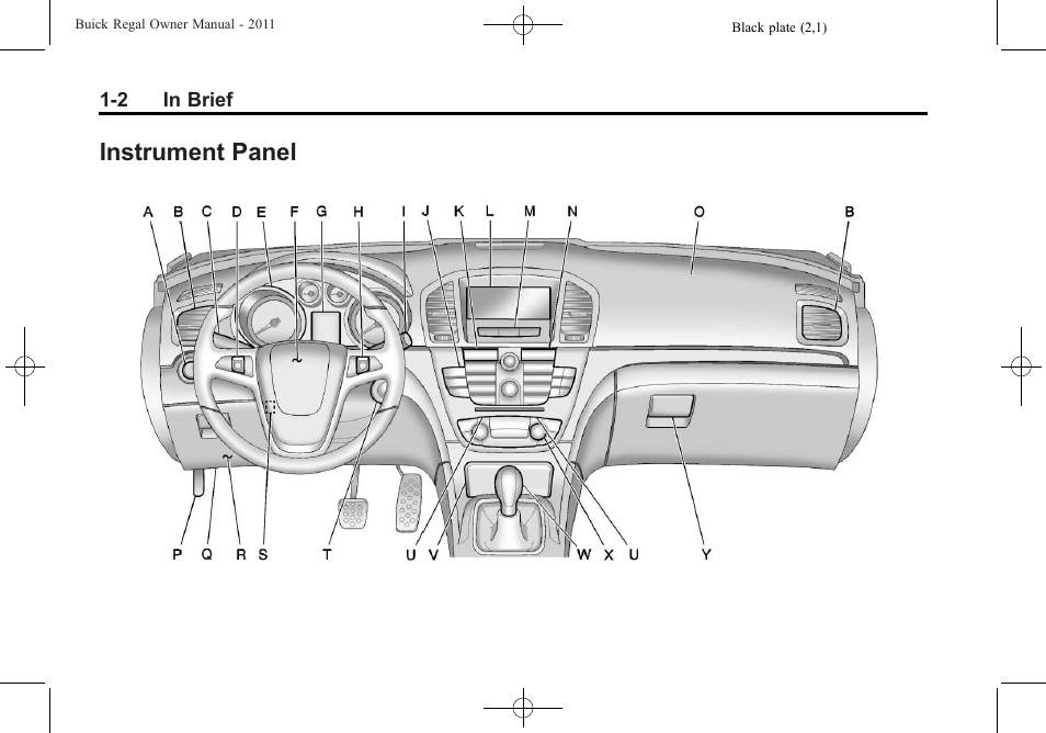 Instrument panel, Instrument panel -2 | Buick REGAL 2011 User Manual | Page 6 / 368