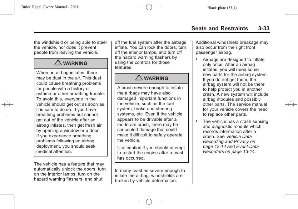 Buick REGAL 2011 User Manual | Page 75 / 368