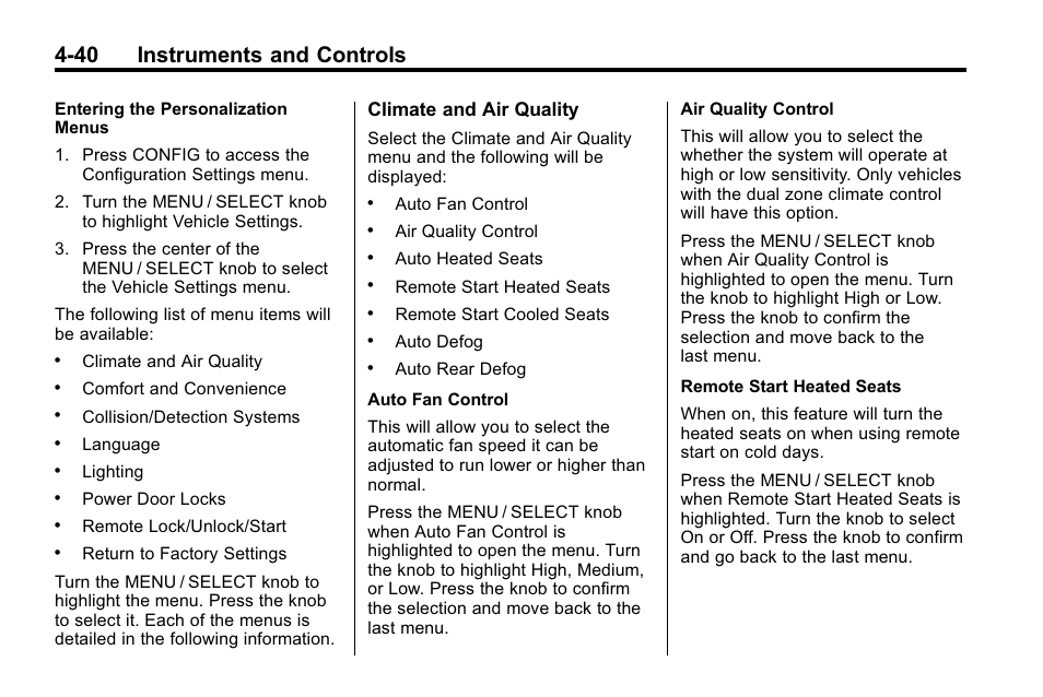 40 instruments and controls | Buick 2010 Lacrosse User Manual | Page 128 / 420