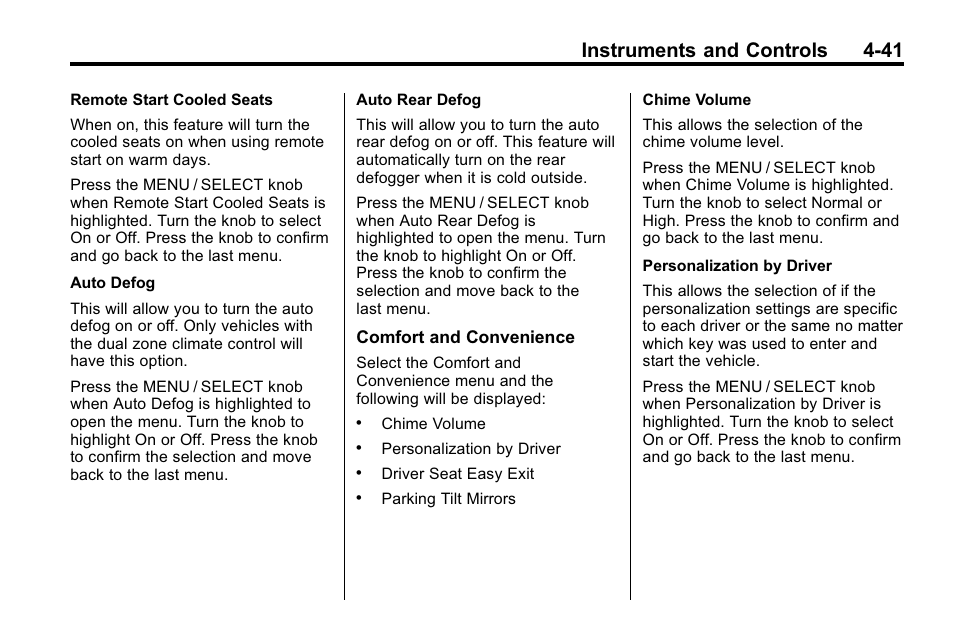 Instruments and controls 4-41 | Buick 2010 Lacrosse User Manual | Page 129 / 420