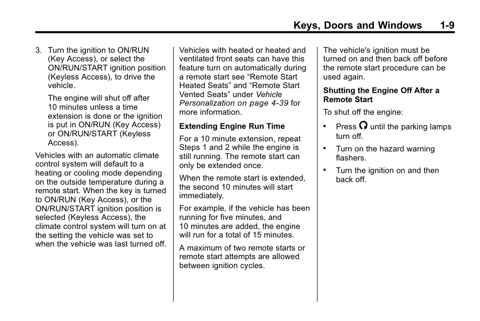 Keys, doors and windows 1-9 | Buick 2010 Lacrosse User Manual | Page 15 / 420