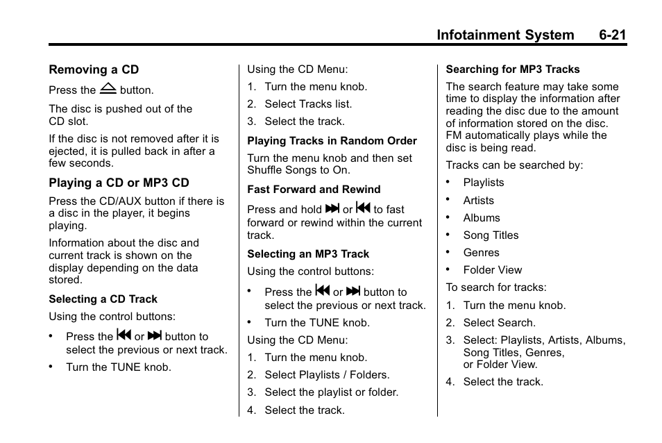 Infotainment system 6-21 | Buick 2010 Lacrosse User Manual | Page 169 / 420