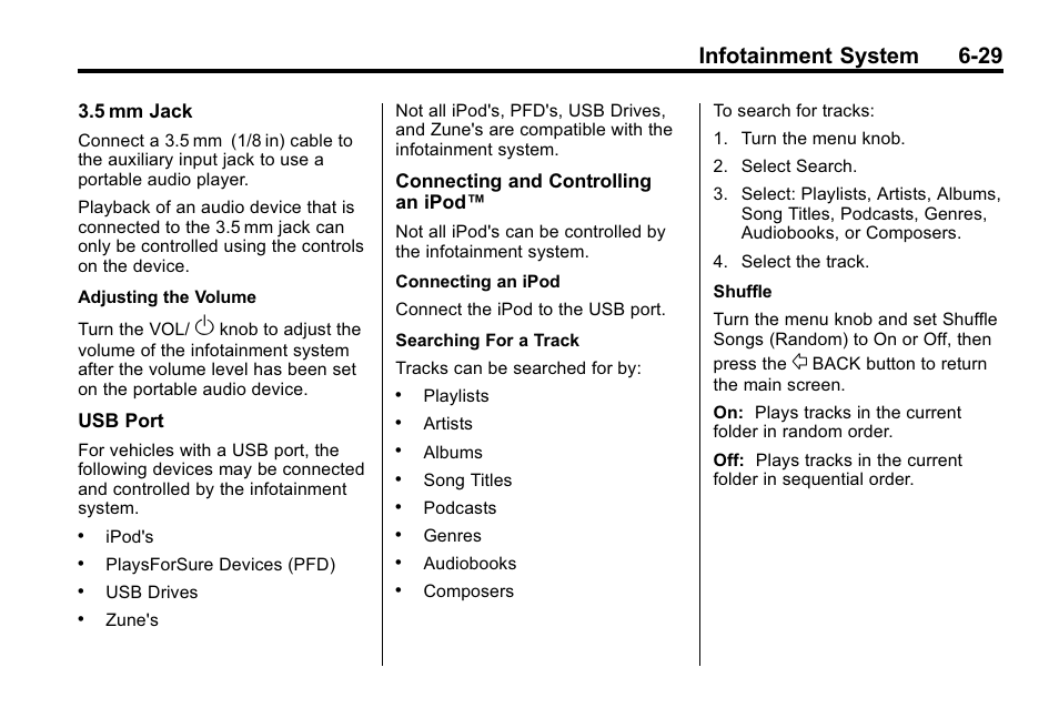 Infotainment system 6-29 | Buick 2010 Lacrosse User Manual | Page 177 / 420