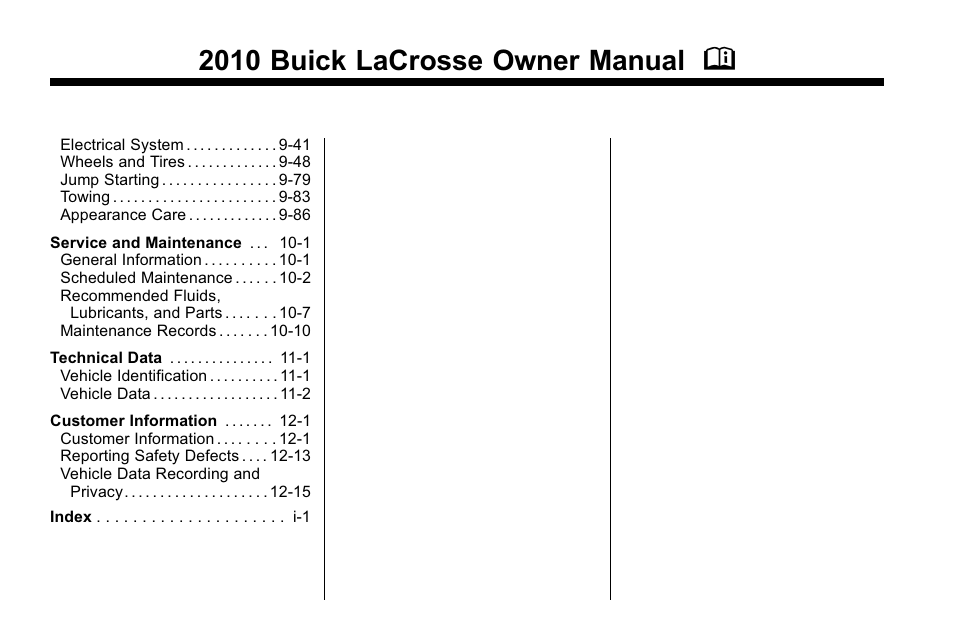 2010 buick lacrosse owner manual m | Buick 2010 Lacrosse User Manual | Page 2 / 420
