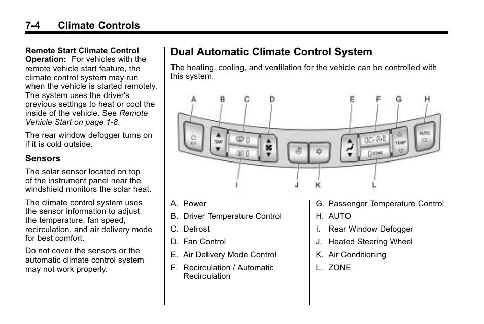 Dual automatic climate control system, Dual automatic climate control, System -4 | 4 climate controls | Buick 2010 Lacrosse User Manual | Page 218 / 420