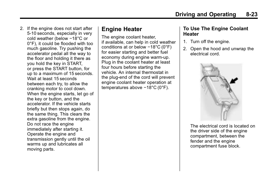 Engine heater, Engine heater -23 | Buick 2010 Lacrosse User Manual | Page 247 / 420