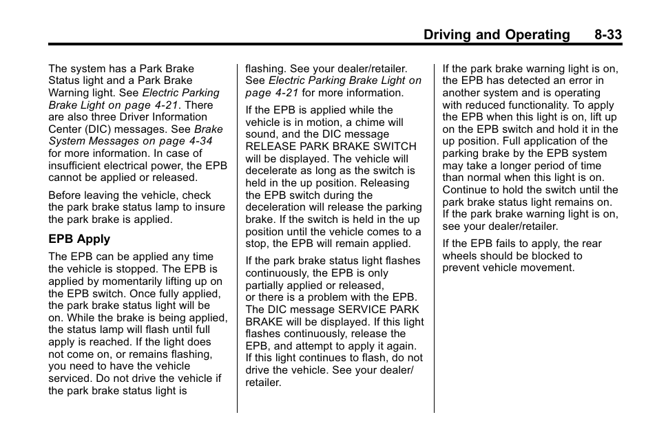 Driving and operating 8-33 | Buick 2010 Lacrosse User Manual | Page 257 / 420