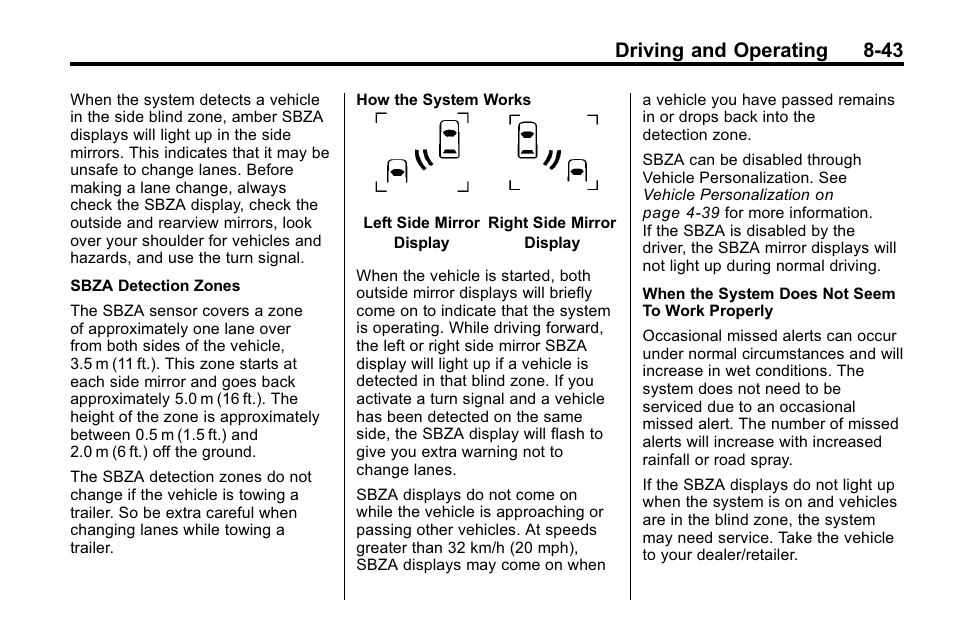 Driving and operating 8-43 | Buick 2010 Lacrosse User Manual | Page 267 / 420